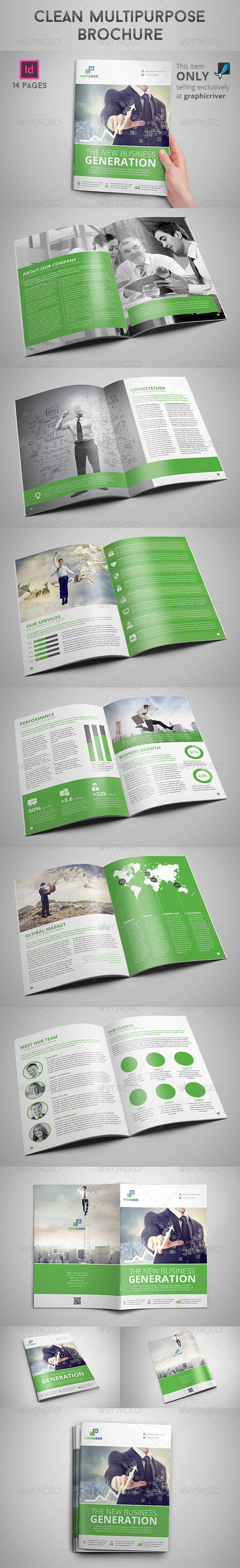 GraphicRiver Clean Multipurpose Brochure 8574925 GraphicRiver Clean Multipurpose Brochure 8574925