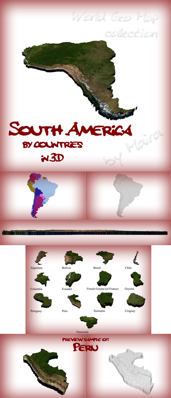 3DOcean World Geo Map South America 8575821 3DOcean World Geo Map South America 8575821