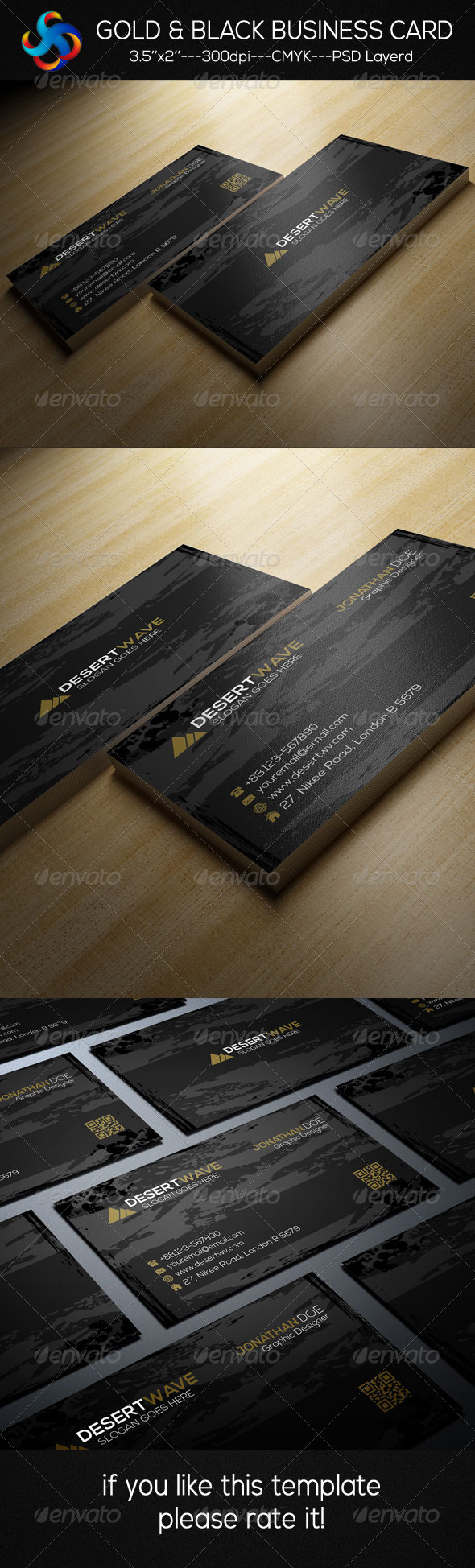 GraphicRiver Gold & Black Business Card 8576049 GraphicRiver Gold & Black Business Card 8576049