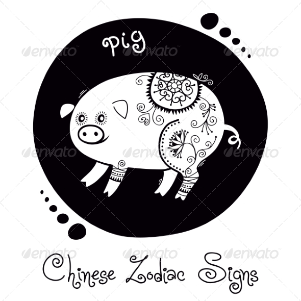 GraphicRiver Pig Chinese Zodiac Sign 8576381 GraphicRiver Pig Chinese Zodiac Sign 8576381