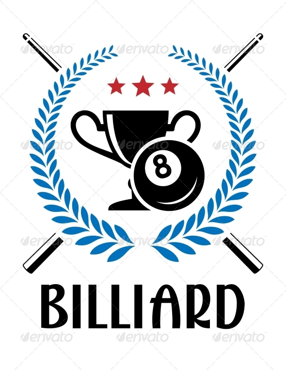 GraphicRiver Billiard Emblem with Laurel Wreath 8577794 GraphicRiver Billiard Emblem with Laurel Wreath 8577794