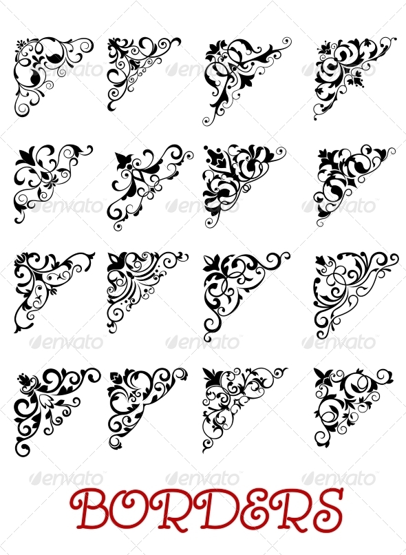GraphicRiver Corner Vignette Border Elements Set 8582889 GraphicRiver Corner Vignette Border Elements Set 8582889
