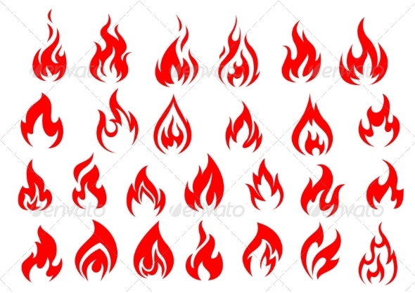 GraphicRiver Red Fire Icons and Pictograms Set 8582910 GraphicRiver Red Fire Icons and Pictograms Set 8582910