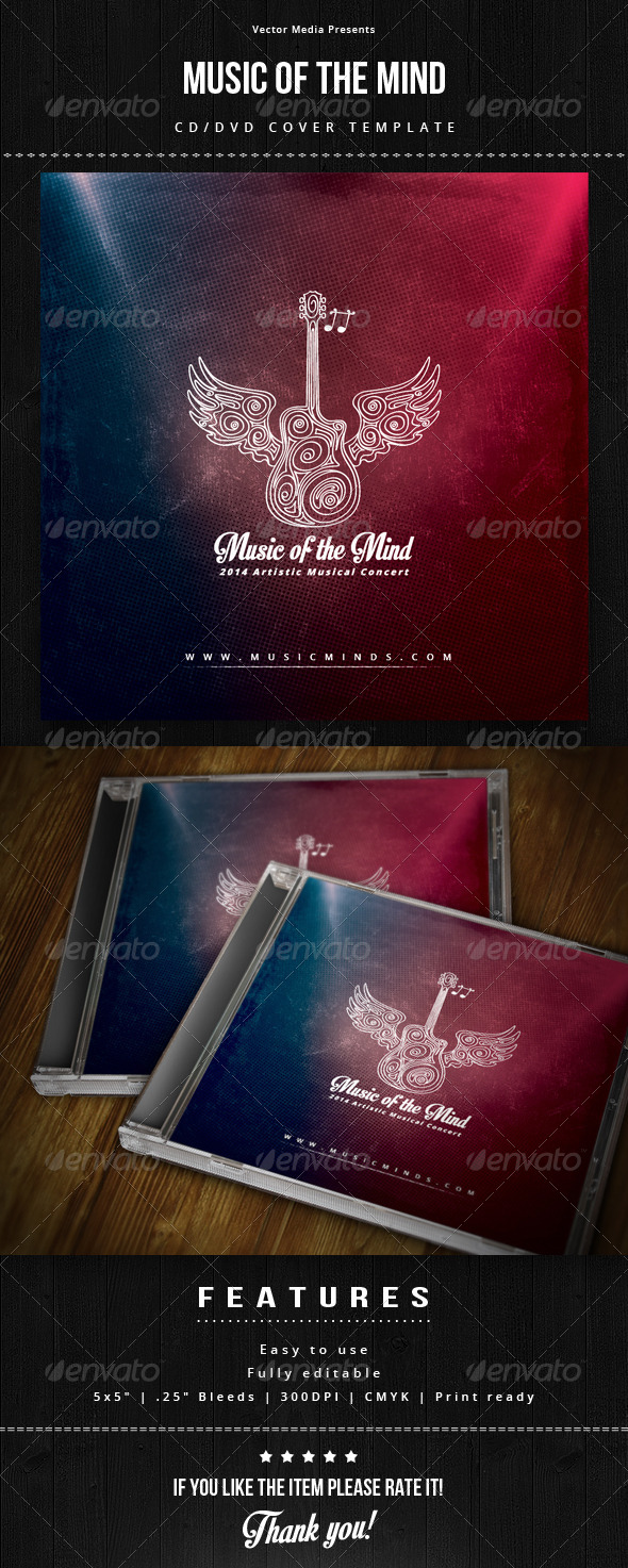 GraphicRiver Music of The Mind Cd Cover 8584679 GraphicRiver Music of The Mind Cd Cover 8584679