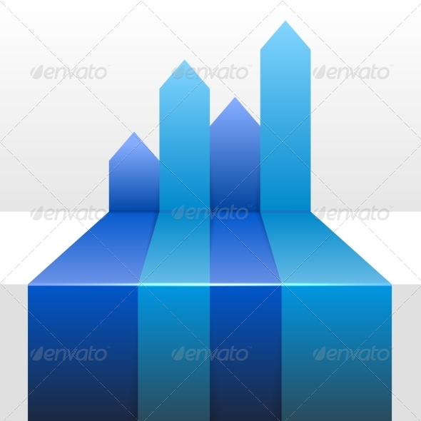 Infographic Background with Four Up Blue Arrows (Backgrounds)