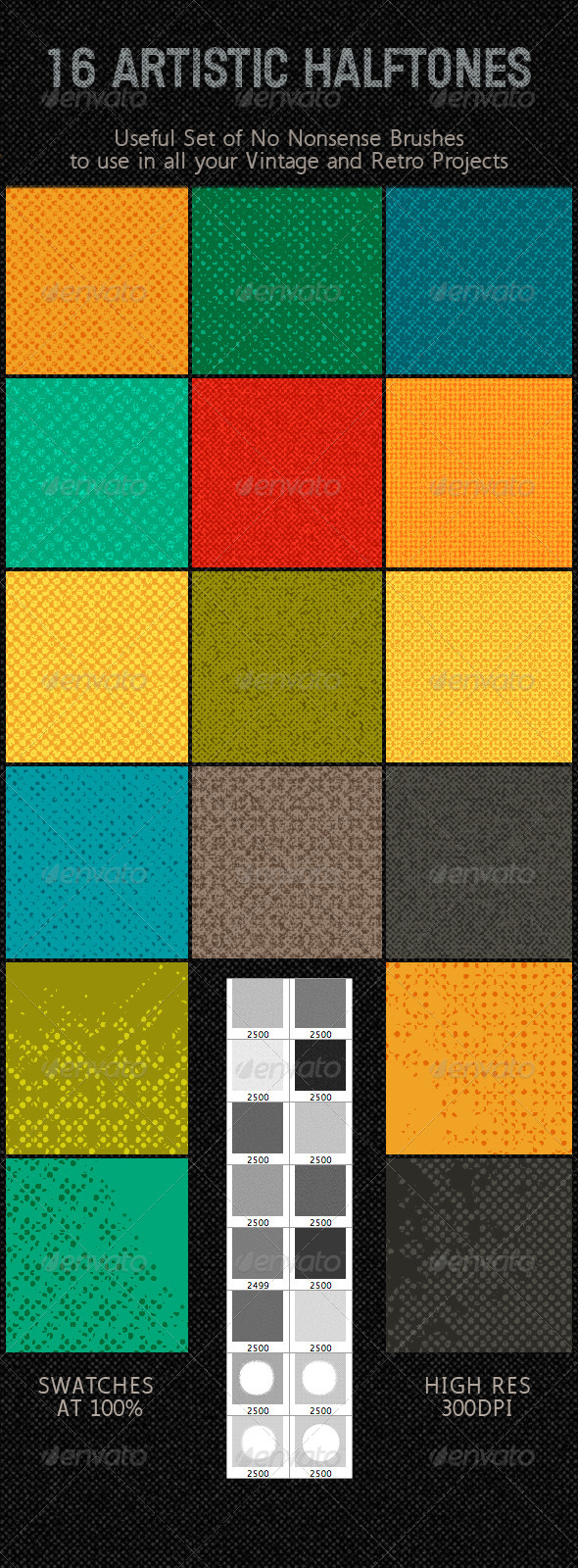 GraphicRiver Halftone Retro or Vintage Effect; Unique Brushes 8586015 GraphicRiver Halftone Retro or Vintage Effect; Unique Brushes 8586015