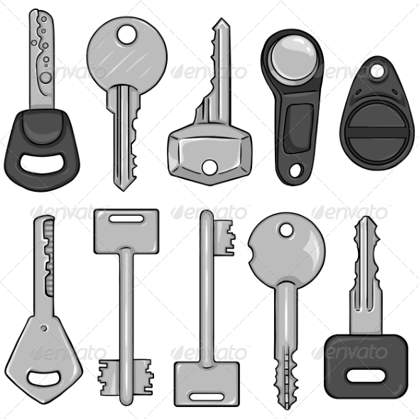GraphicRiver Vector Set of Cartoon Modern Keys 8586070 GraphicRiver Vector Set of Cartoon Modern Keys 8586070