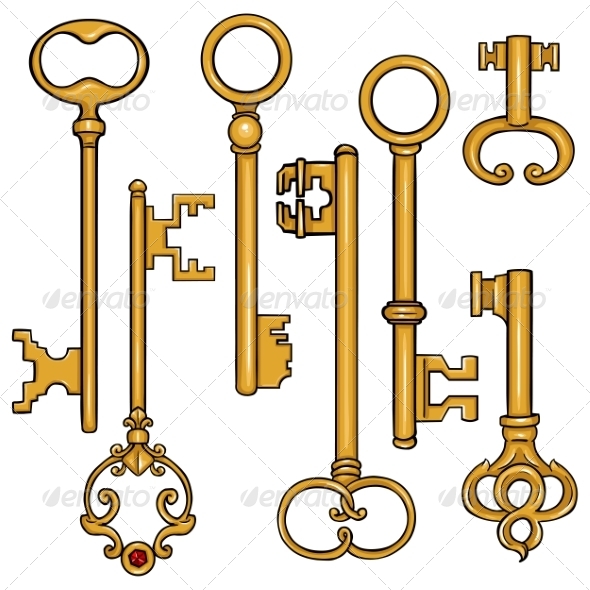 GraphicRiver Vector Set of Cartoon Antique Keys 8586078 GraphicRiver Vector Set of Cartoon Antique Keys 8586078