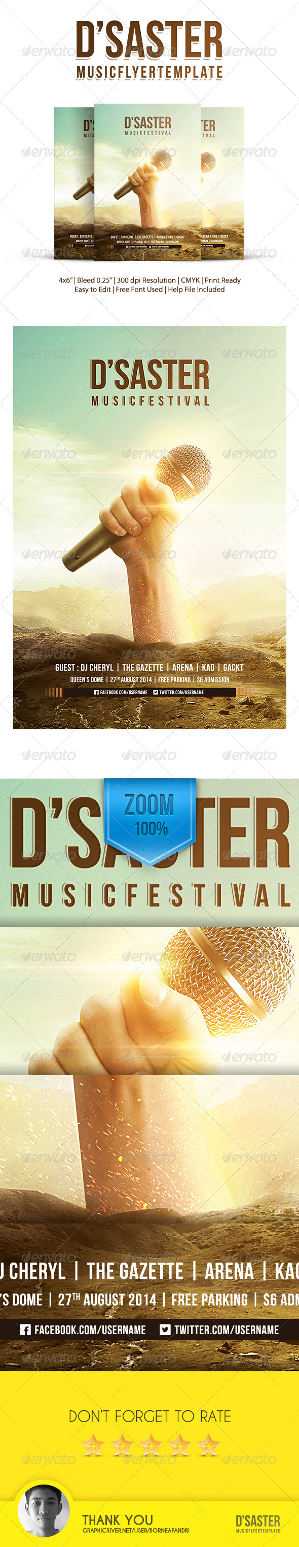 GraphicRiver DSaster Music Flyer Template 8545454 GraphicRiver DSaster Music Flyer Template 8545454