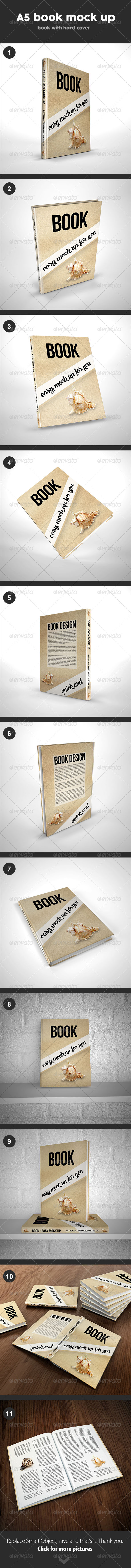 GraphicRiver Book Mock Up A5 Hard Cover 8586327 GraphicRiver Book Mock Up A5 Hard Cover 8586327