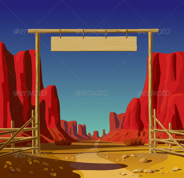GraphicRiver Farm Gate in the Wild West 8586623 GraphicRiver Farm Gate in the Wild West 8586623