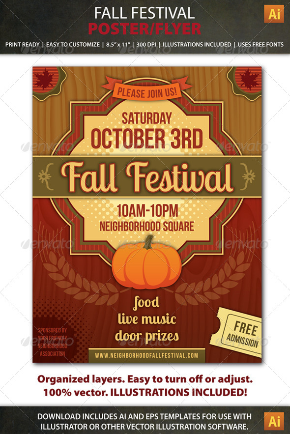 GraphicRiver Fall Festival Party or Event Poster Flyer 8588041 GraphicRiver Fall Festival Party or Event Poster Flyer 8588041