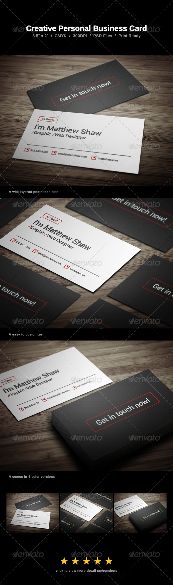 GraphicRiver Creative Personal Business Card 8588075 GraphicRiver Creative Personal Business Card 8588075