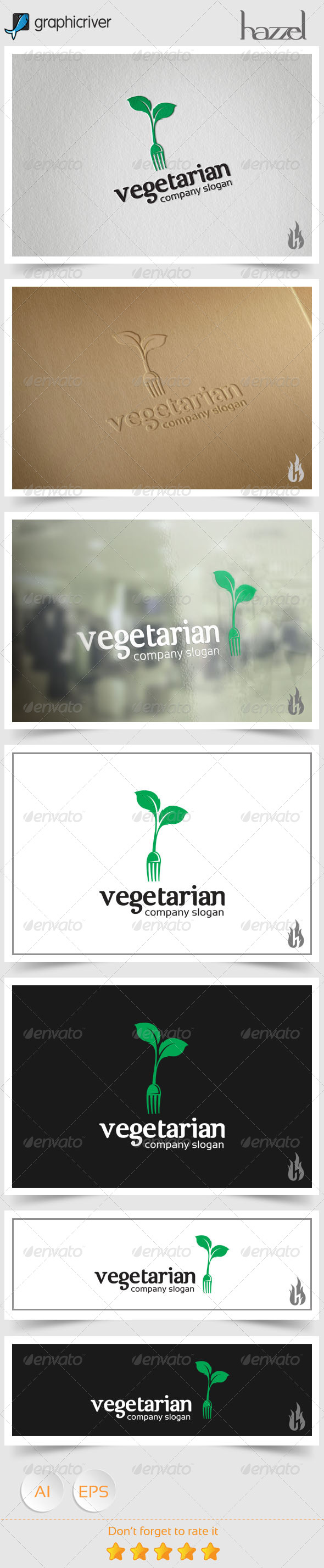 GraphicRiver Vegetarian Logo 8588997 GraphicRiver Vegetarian Logo 8588997