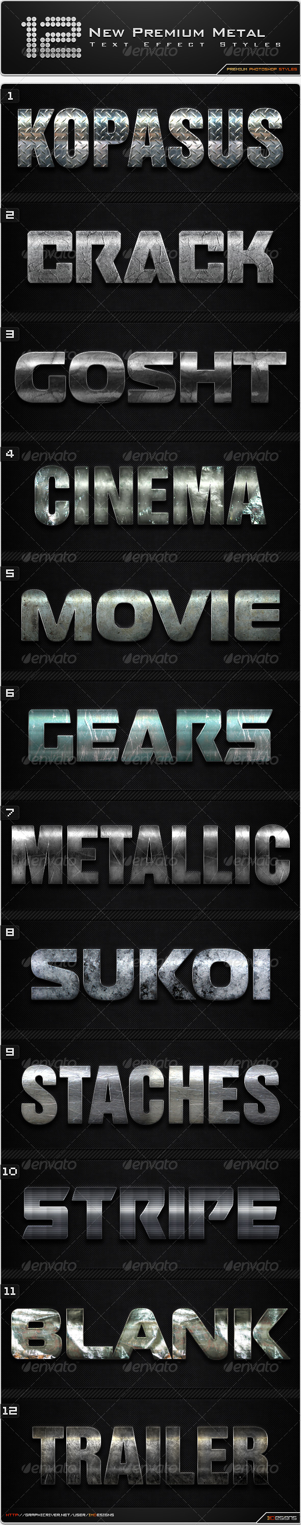 GraphicRiver 12 New Premium Metal Styles 8591626 GraphicRiver 12 New Premium Metal Styles 8591626