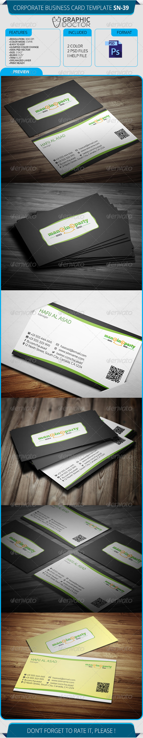 GraphicRiver Corporate Business Card Template SN-39 8592011 GraphicRiver Corporate Business Card Template SN-39 8592011