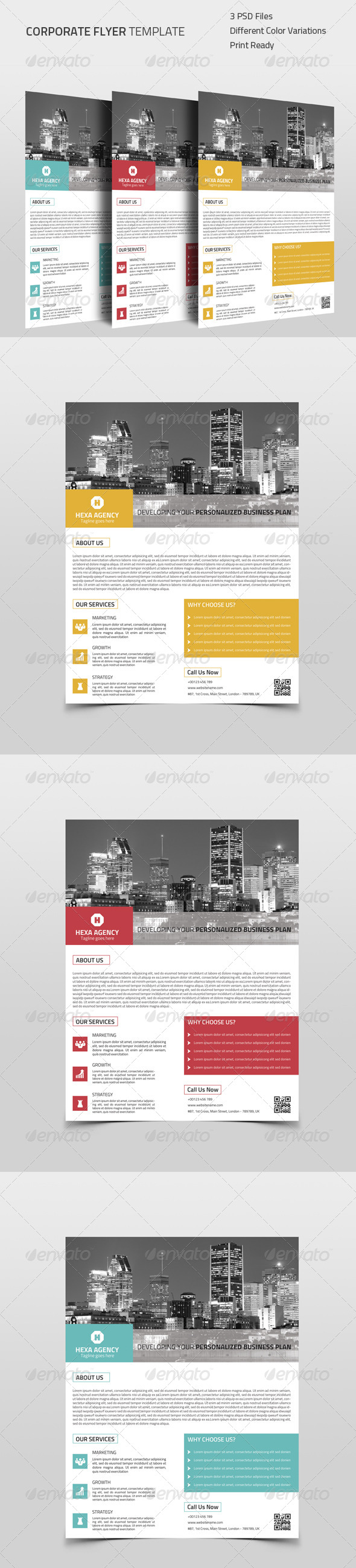 GraphicRiver Flat Style Corporate Flyer 8592289 GraphicRiver Flat Style Corporate Flyer 8592289