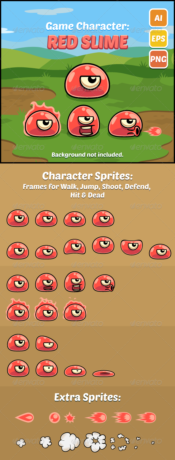 Game Character Red Slime (Monsters)