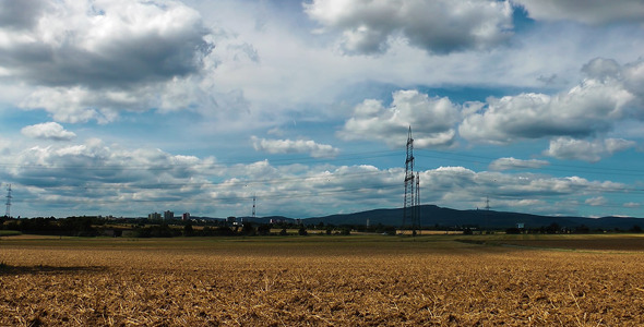 Landscape Field and Electric Poles 2 Landscape Field and Electric Poles 2