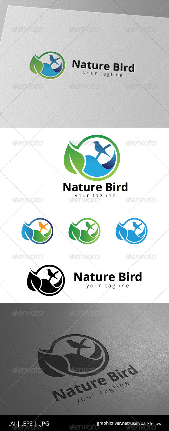 GraphicRiver Leaf Green Bird Water Logo 8594978 GraphicRiver Leaf Green Bird Water Logo 8594978