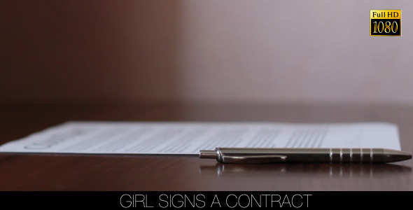 Girl Signs A Contract Girl Signs A Contract