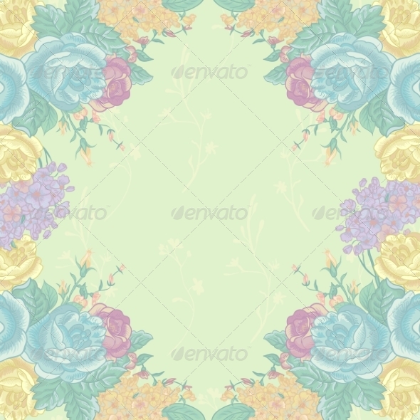 GraphicRiver Vintage Greeting Card with Wildflowers 8597359 GraphicRiver Vintage Greeting Card with Wildflowers 8597359