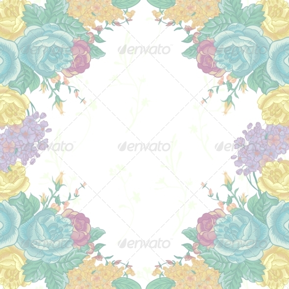 GraphicRiver Vintage Greeting Card with Wildflowers 8597375 GraphicRiver Vintage Greeting Card with Wildflowers 8597375