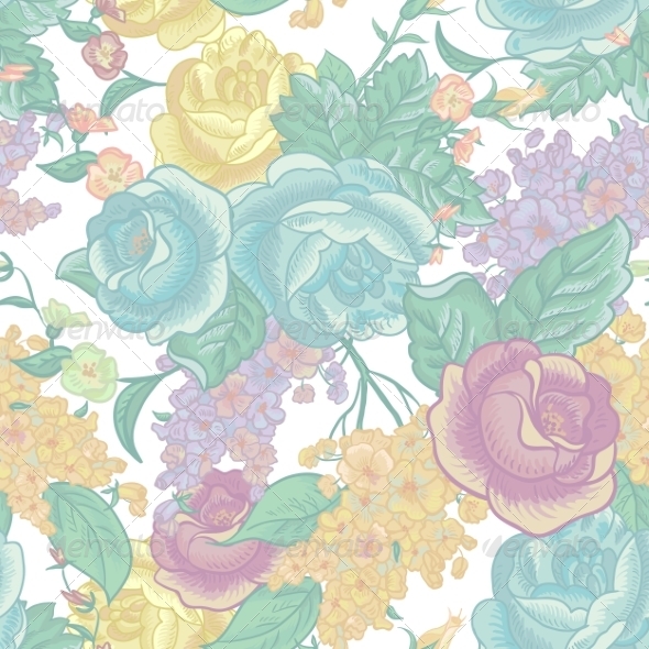 GraphicRiver Seamless Background with Bouquets of Wildflowers 8597378 GraphicRiver Seamless Background with Bouquets of Wildflowers 8597378
