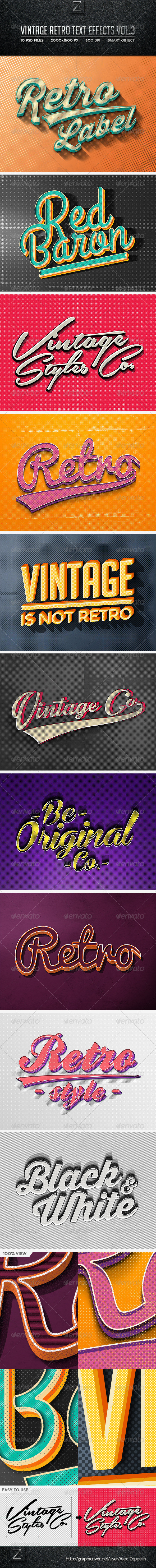 GraphicRiver Vintage Text Effects Vol.3 8597636 GraphicRiver Vintage Text Effects Vol.3 8597636