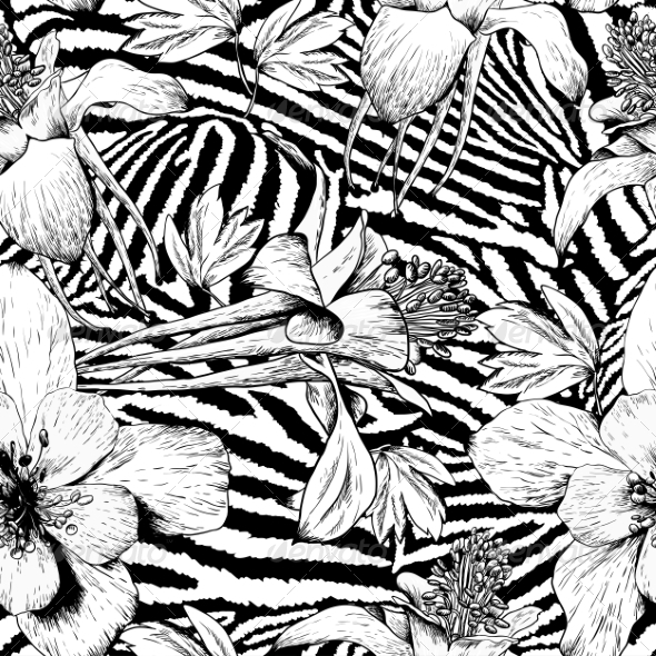 GraphicRiver Monochrome Seamless Vintage Flower Pattern 8597637 GraphicRiver Monochrome Seamless Vintage Flower Pattern 8597637
