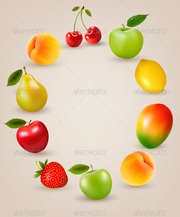 Set of Healthy Fruit