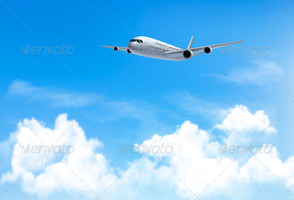 GraphicRiver Travel Background with an Airplane and Clouds 8597937 GraphicRiver Travel Background with an Airplane and Clouds 8597937