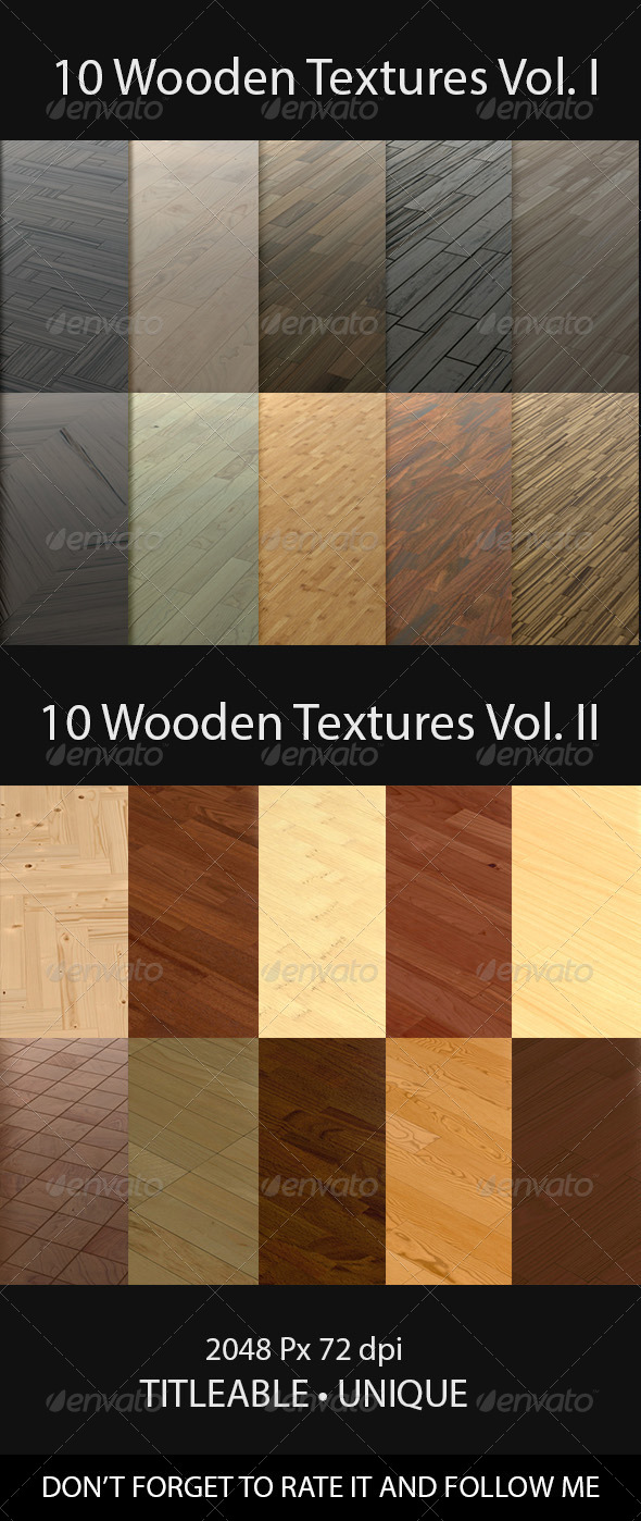 20 Wooden Floor Tileable Texture Vol. I & Vol. II (Wood)