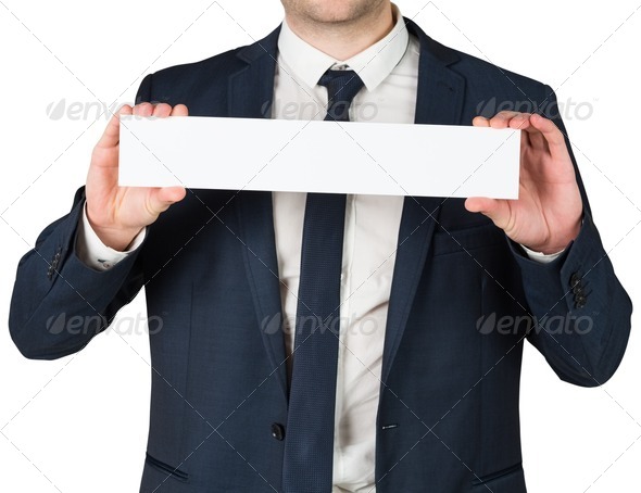 Businessman showing card to camera on white background (Misc) Photo Download