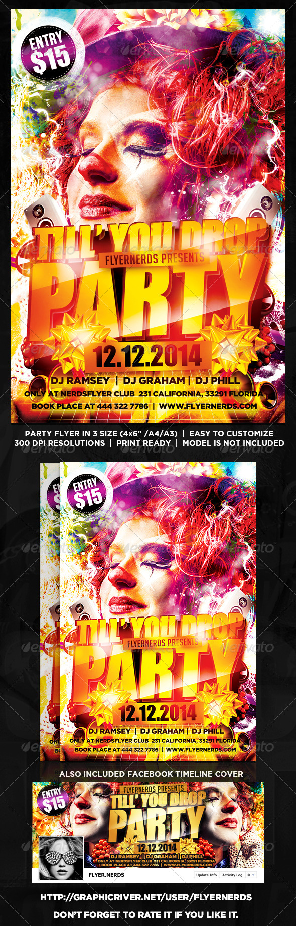 Till You Drop Party Flyer Till You Drop Party Flyer