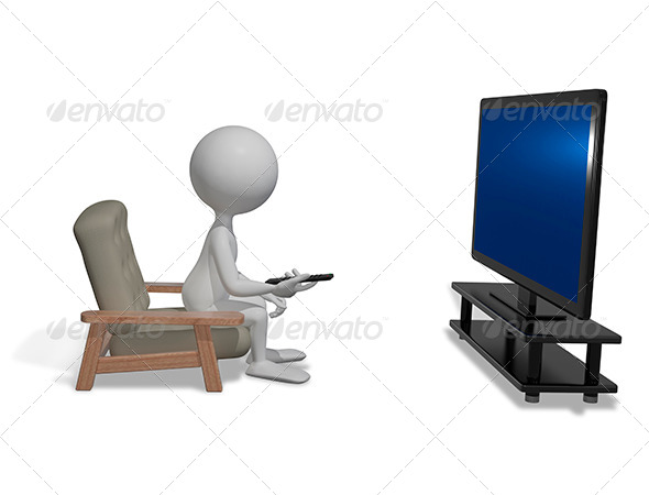 GraphicRiver Man in Front of TV 8603180 GraphicRiver Man in Front of TV 8603180