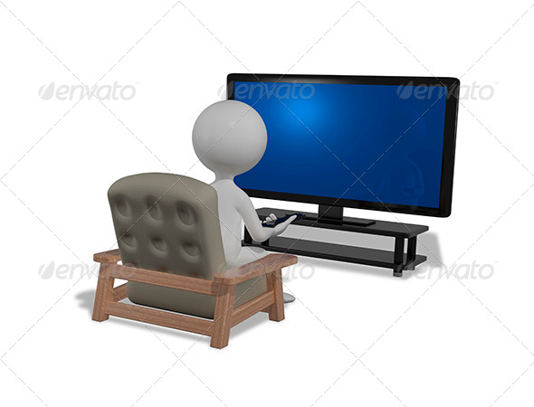 GraphicRiver Man in Front of TV 8603196 GraphicRiver Man in Front of TV 8603196