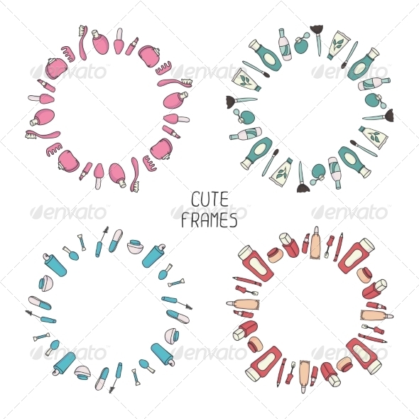 GraphicRiver Beautiful Vintage Frame of Cosmetics Elements 8603315 GraphicRiver Beautiful Vintage Frame of Cosmetics Elements 8603315