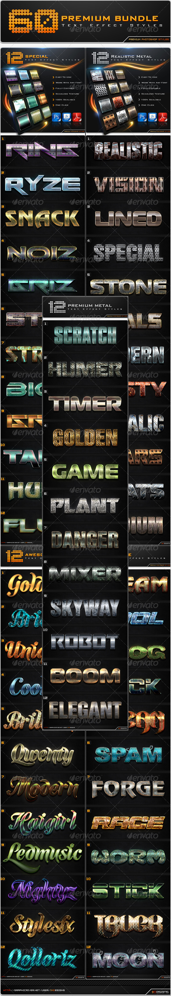 GraphicRiver 60 Premium Text Effect Styles Bundle 8603317 GraphicRiver 60 Premium Text Effect Styles Bundle 8603317