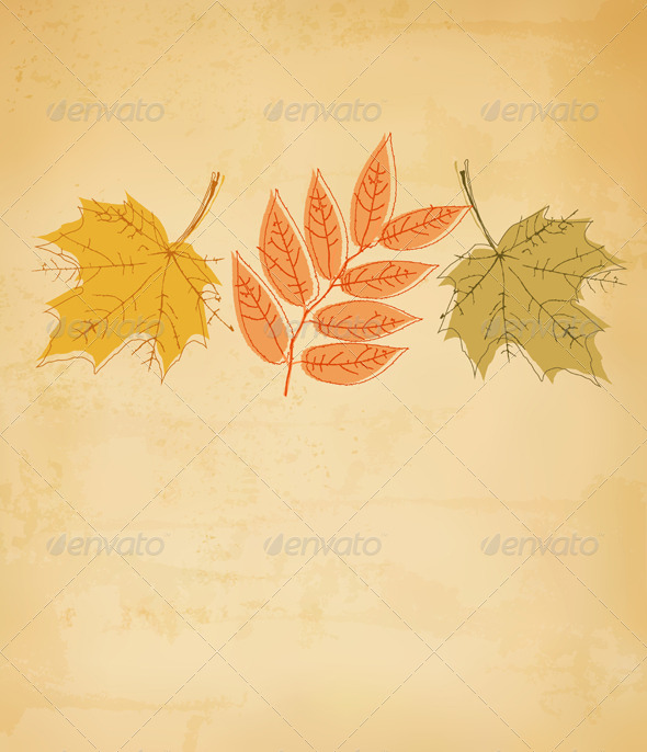 GraphicRiver Retro Autumn Background with Colorful Leaves 8597939 GraphicRiver Retro Autumn Background with Colorful Leaves 8597939