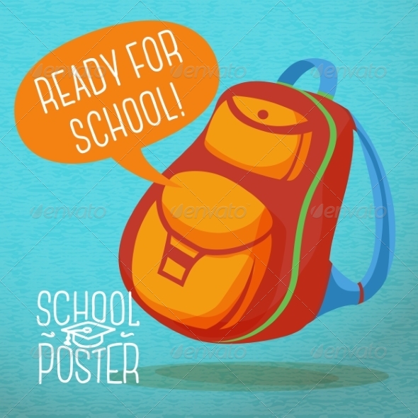 Backpack, with Speech Bubble. Ready for School (Miscellaneous)