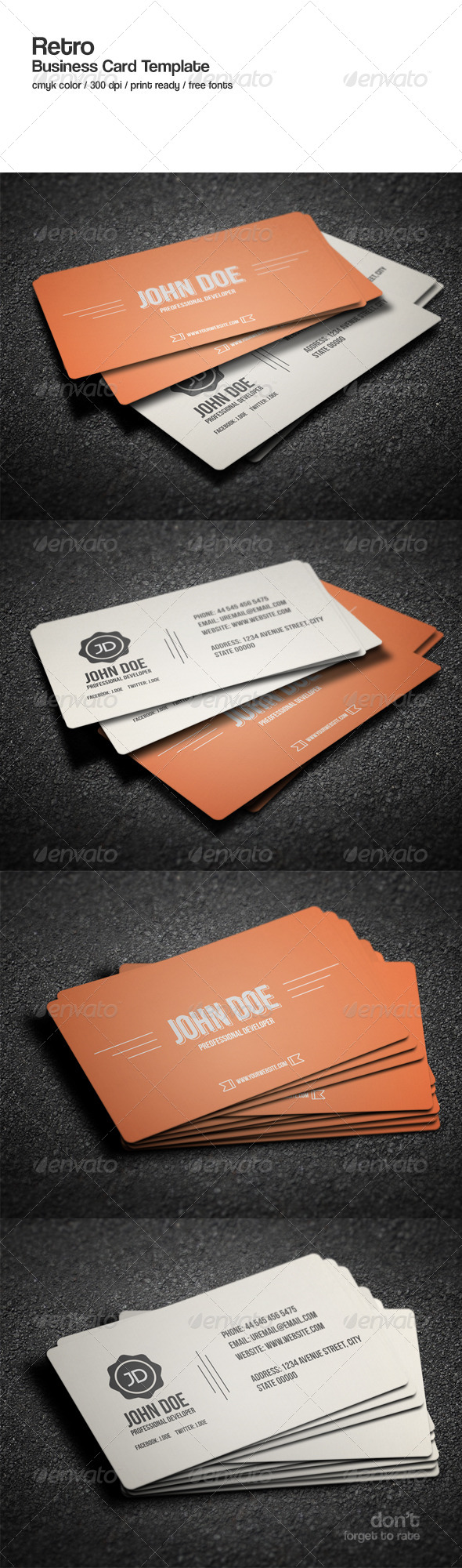 GraphicRiver Retro Business Card Template 8606370 GraphicRiver Retro Business Card Template 8606370