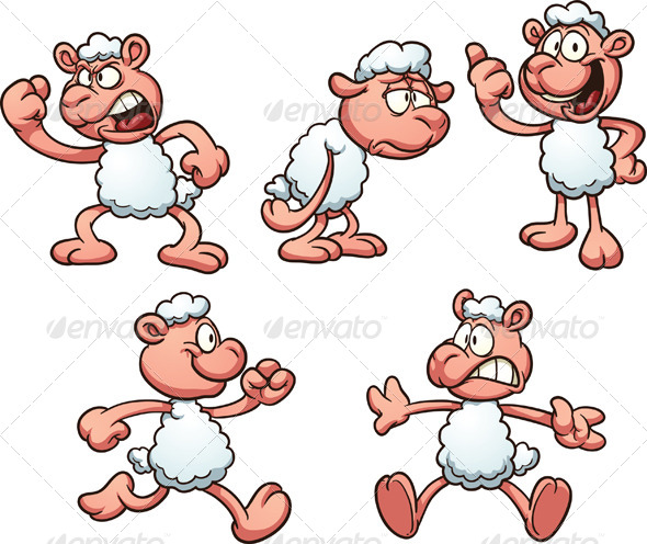 GraphicRiver Cartoon Sheep 8607604 GraphicRiver Cartoon Sheep 8607604