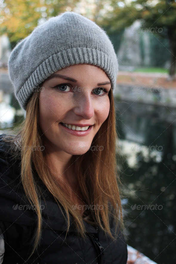 Woman smiling into camera