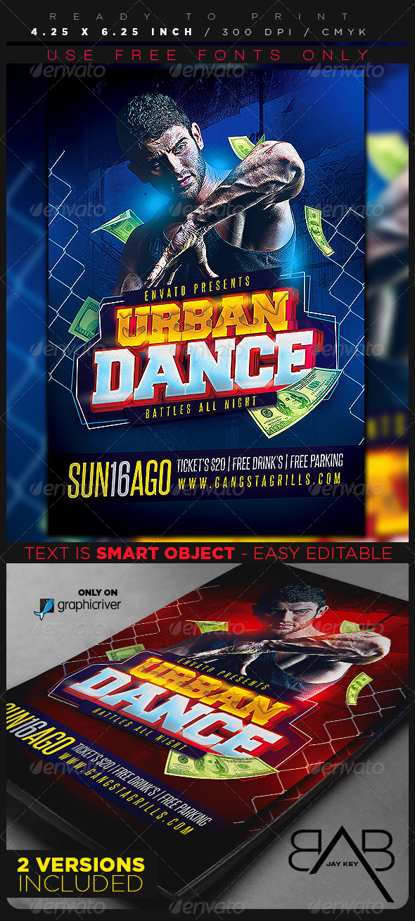 GraphicRiver Urban Dance Flyer Template 8608578 GraphicRiver Urban Dance Flyer Template 8608578