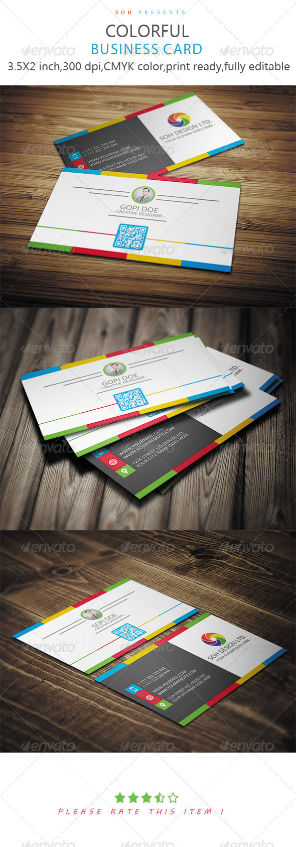 GraphicRiver Colorful Business Card Template 8609068 GraphicRiver Colorful Business Card Template 8609068