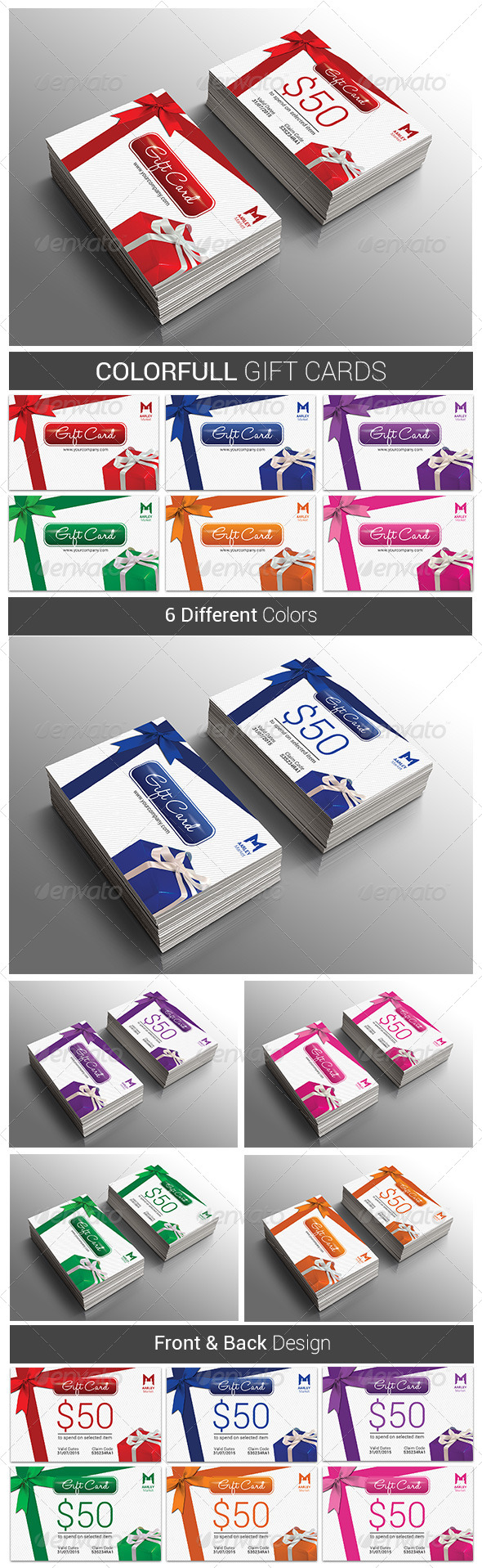 GraphicRiver Colorfull Gift Cards 8609328 GraphicRiver Colorfull Gift Cards 8609328