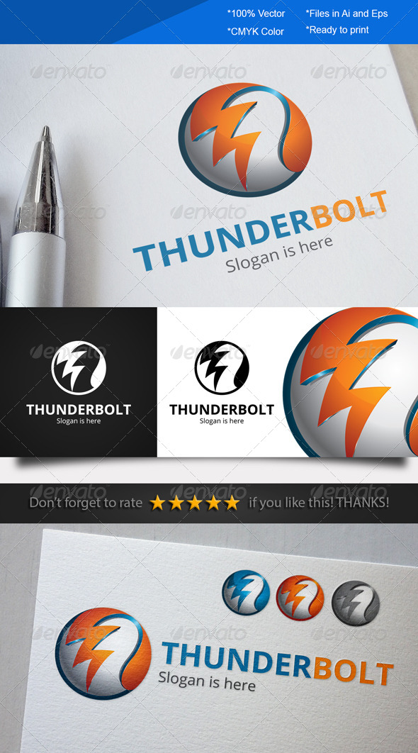 Thunder Bolt Logo (3d)