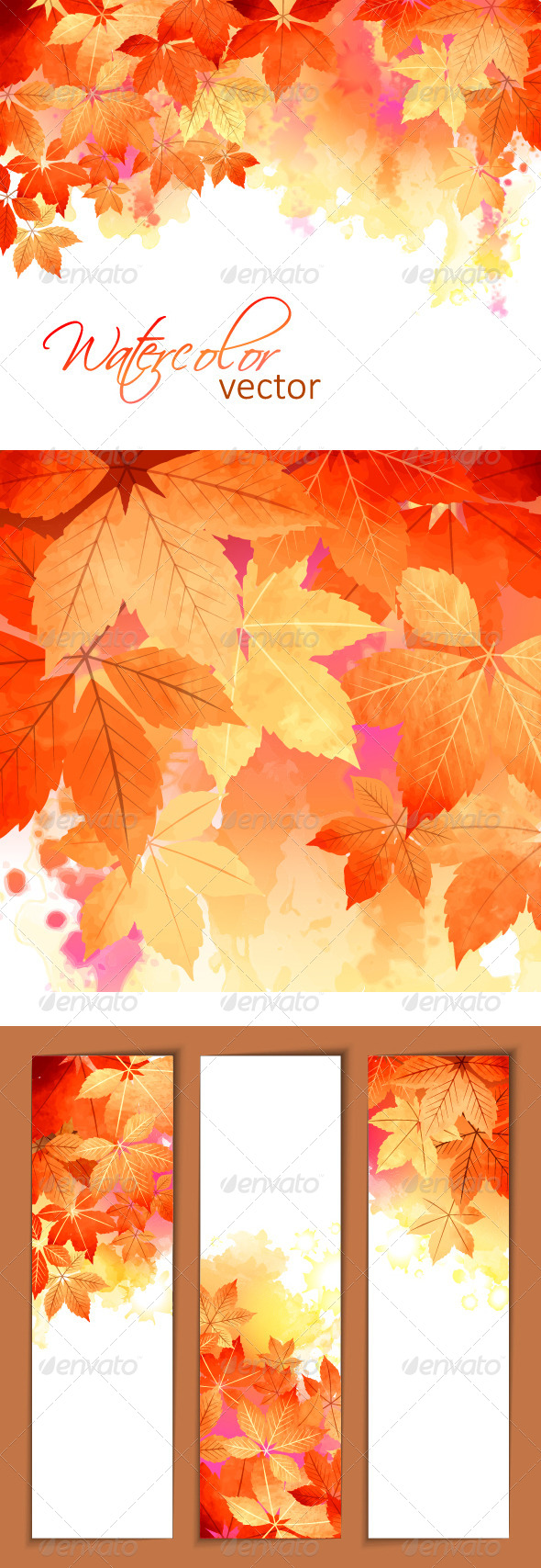 GraphicRiver Autumn Vector Watercolor Fall Leaves 8610173 GraphicRiver Autumn Vector Watercolor Fall Leaves 8610173