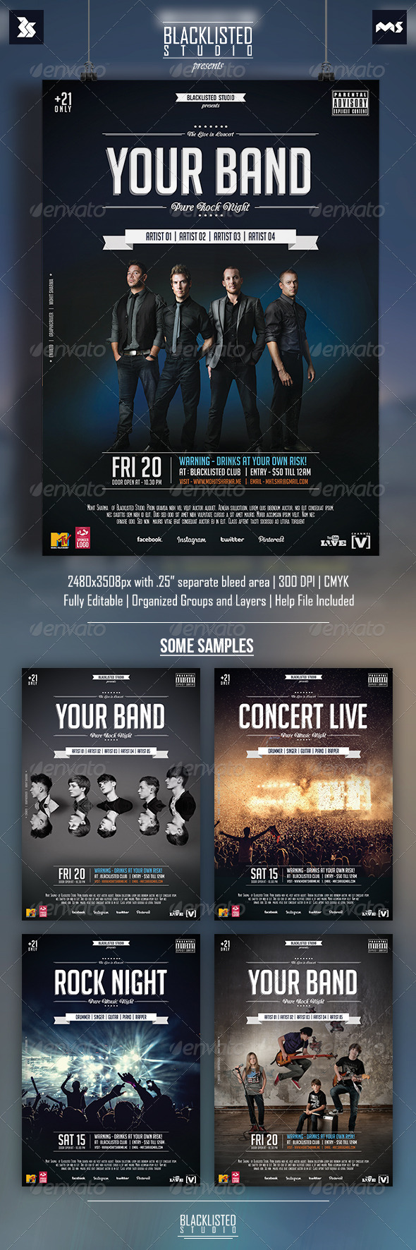 GraphicRiver Alternative Rock Concert Party Flyer 8607526 GraphicRiver Alternative Rock Concert Party Flyer 8607526